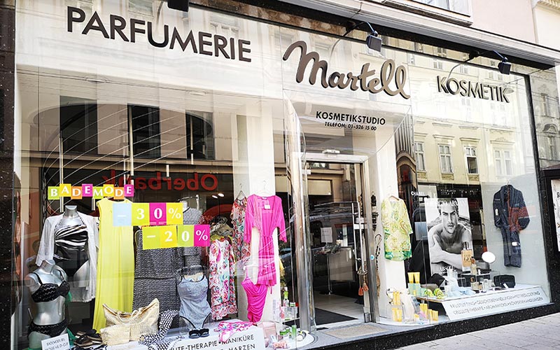 Die Parfumerie Martell kannst du in 1010 und in 1070 Wien besuchen.