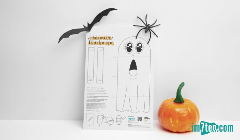 Bastle dir deine eigenen Halloween-Handpuppen mit der Vorlage von Katharina Kastner.